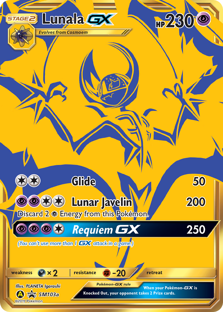 Sun & Moon Promo Lunala GX #103a Alternate Art